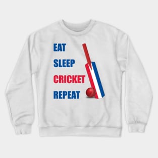 Eat Sleep Cricket Repeat Netherlands Flag Cricket Bat Crewneck Sweatshirt